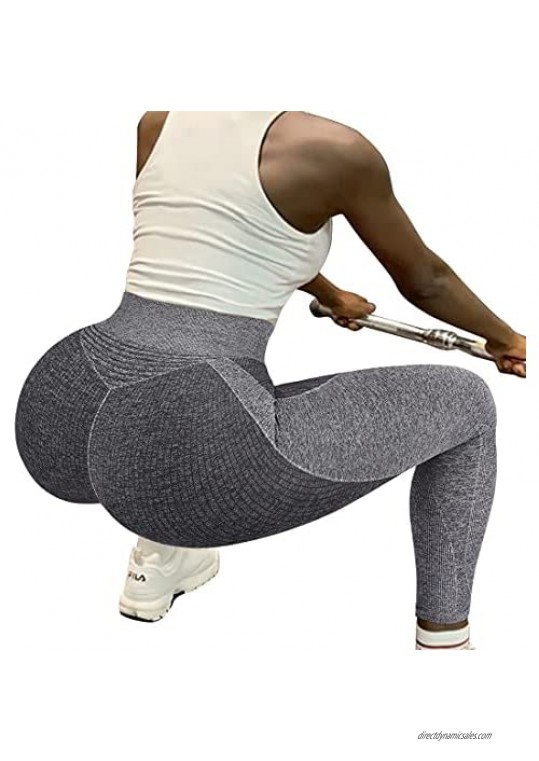 RUUHEE Women Anti Cellulite TIK Tok Ribbed Seamless Leggings High Waisted Workout Yoga Pants