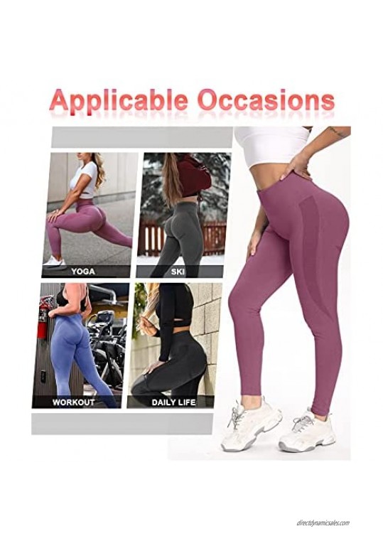 Women Seamless Leggings High Waisted Workout Gym Butt Lifting Tummy Control Smile Contour Yoga Pants Tights