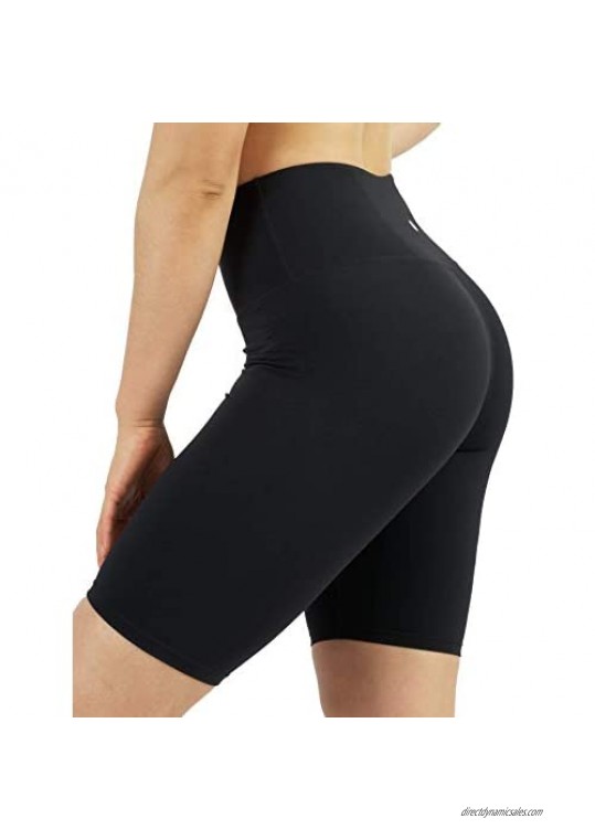 AJISAI Biker Shorts for Women High Waisted Print Yoga Workout Compression Shorts-9
