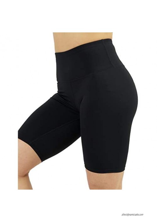 AJISAI Biker Shorts for Women High Waisted Print Yoga Workout Compression Shorts-9"