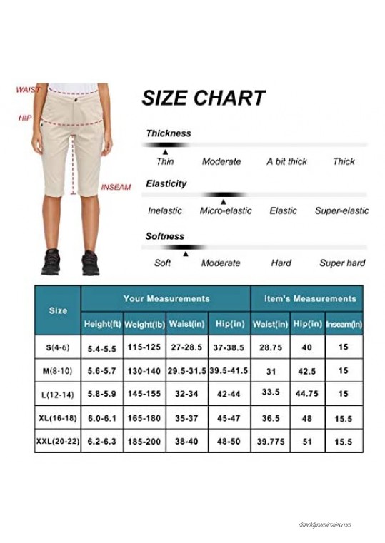 Libin Women's Hiking Shorts Quick Dry Stretch Camping/Golf Shorts Lightweight with Zippered Pockets