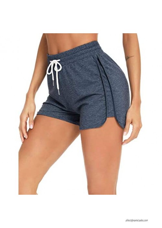 LYHNMW Women Active Yoga Shorts Fitness Sports Shorts Running Athletic Gym Workout Shorts Lounge Shorts 1-3Pack