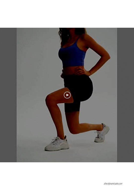 Msicyness Women's High Waist Yoga Shorts Buttery Soft Workout Sports Shorts with Side Pockets Running Biker Shorts