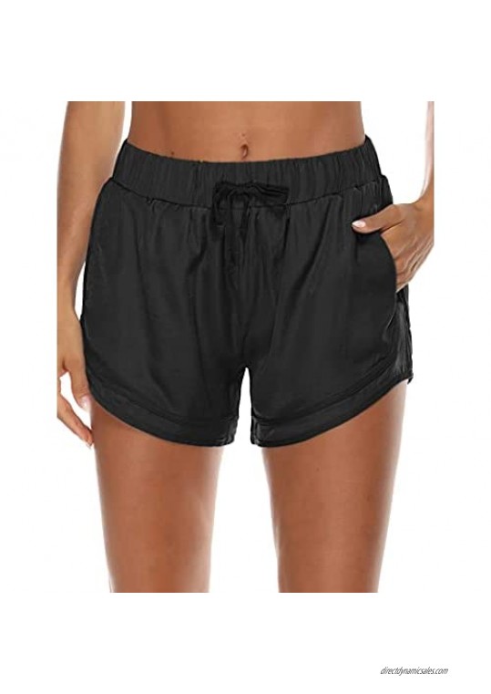 Sarin Mathews Womens 3.5” Yoga Shorts Loose Comfy Athletic Casual Summer Workout Running Lounge Shorts with Pockets