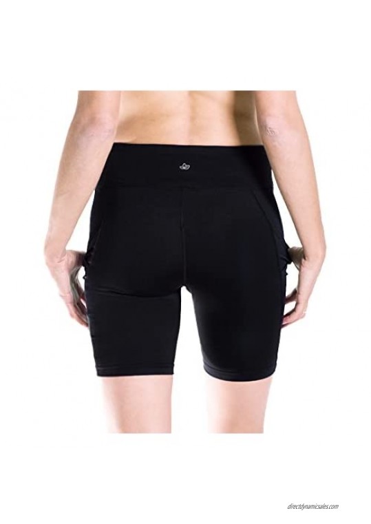 Yogipace Women's 7/10 UPF 50+ Compression Active Workout Shorts Bike Shorts
