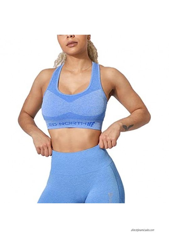 Jed North Women's Yoga Running Racerback Seamless Gym Fitness Workout Sports Bra & Long Sleeve Crop Top