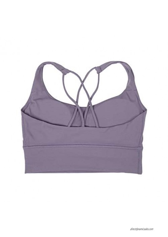 Kimmery Womens Strappy Sports Bras Padded Supportive Wirefree Yoga Bra Tops