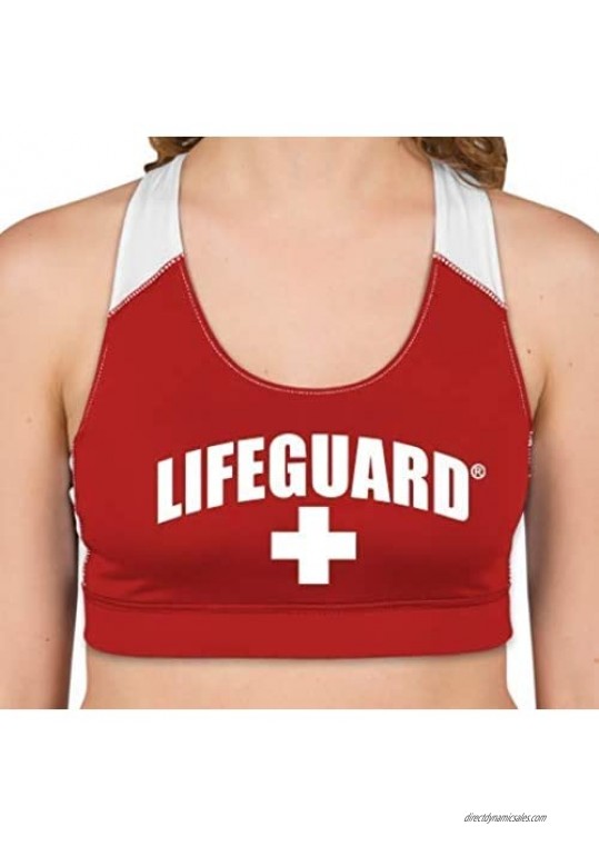 LIFEGUARD Officially Licensed Womens Performance Active Sports Bra Running Support Moisture Wicking