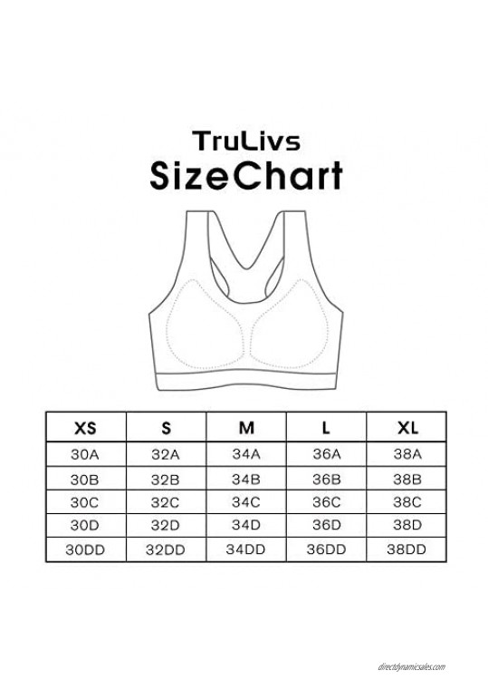 TruLivs Women's Sports Bras Medium Impact Racerback Sports Bras for Women Pack with Removable Pad