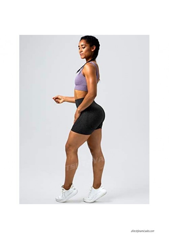 TSUTAYA Seamless High Waist Gym Shorts Womens Vital Athletic Tummy Control Booty Workout Shorts