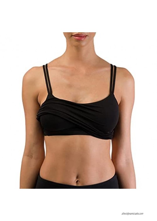 Wcool Workout Tops for Women Yoga Gym Fitness Running Crop Tank Top Longline Padded Sports Bra