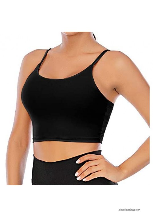 Women Padded Sports Bra Fitness Workout Running Shirts Yoga Tank Top Camisole Crop Top with Built in Bra