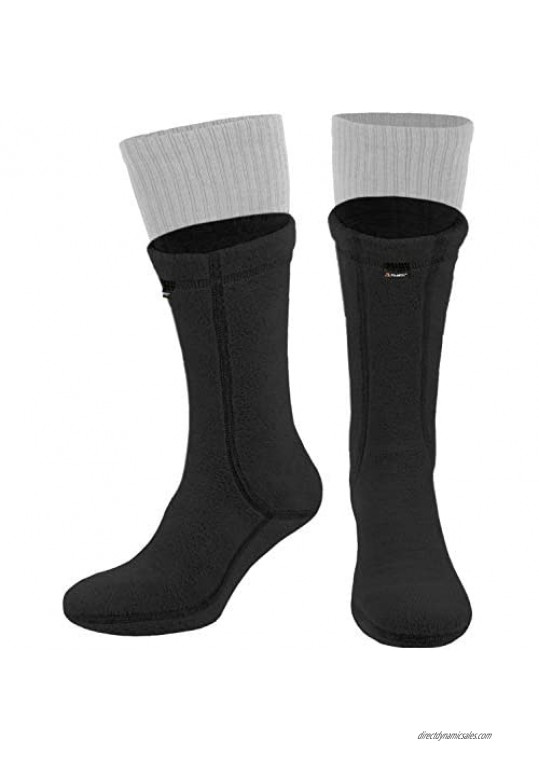 281Z Outdoor Warm 8 inch Boot Liner Socks - Military Tactical Hiking Sport - Polartec Fleece Winter Socks (Black)