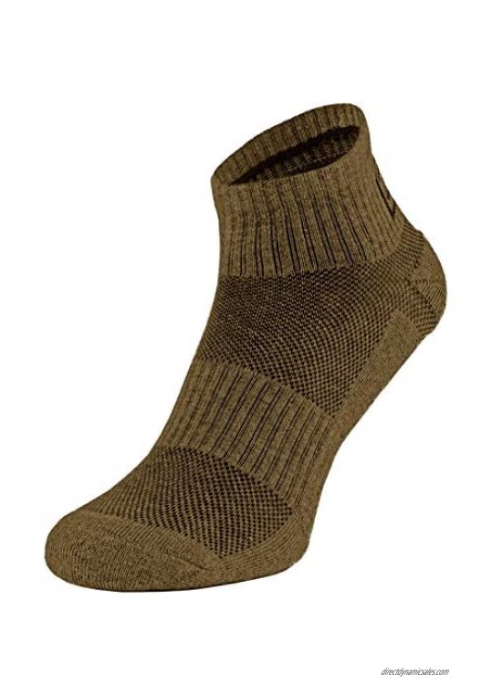 281Z Running Cushion Ankle Low Cut Socks - Athletic Hiking Sport Workout (Coyote Brown)