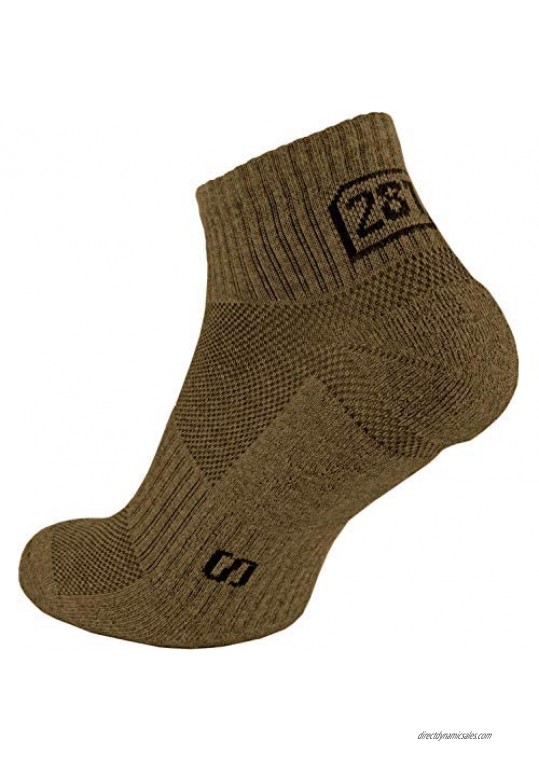 281Z Running Cushion Ankle Low Cut Socks - Athletic Hiking Sport Workout (Coyote Brown)