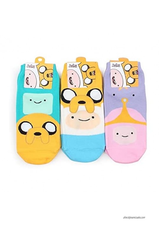 Adventure Time Licensed Low Cut Ankle Socks 3 pairs Women Finn Bubblegum Jake BMO