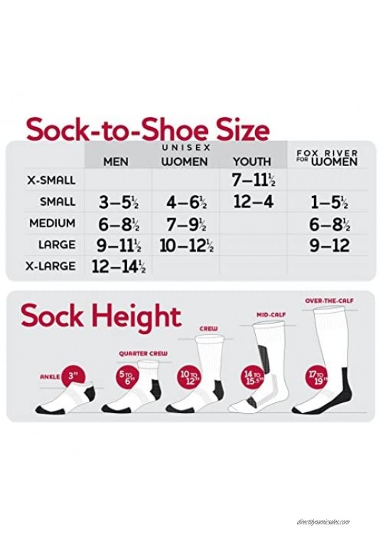FoxRiver Her Steel Toe Crew Work Socks for Women Lightweight Women’s Boot Socks with Moisture Wicking Fabric