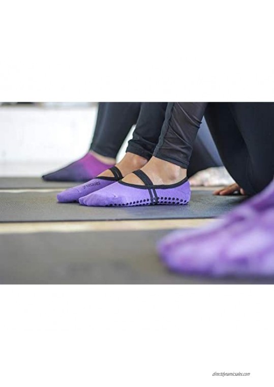 Great Soles Ombre Sport and Novelty Print Non Skid Socks for Women - Non Slip Grip Yoga Socks for Pilates Barre Ballet