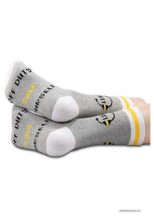 JXGZSO 2 Pairs Dispatcher Socks Gift 911 Dispatcher Gift Off Duty Save Yourself Socks Retirement Gift for 911 Dispatcher