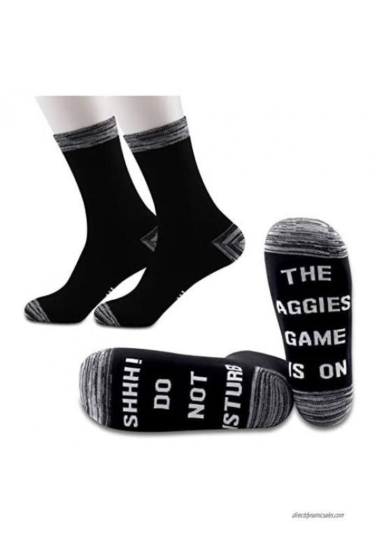 JXGZSO 2 Pairs Game Day Gift Aggie Football Game Day Gift Shhh Do Not Disturb Aggies Game Is On Socks