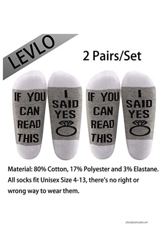 LEVLO Bride Socks Wedding Gift If You Can Read This I Said Yes Bridal Party Socks Engagement Gift