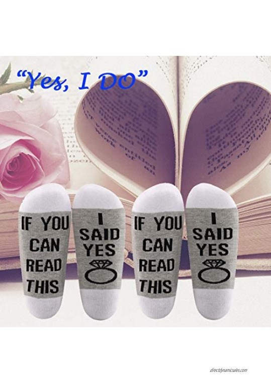 LEVLO Bride Socks Wedding Gift If You Can Read This I Said Yes Bridal Party Socks Engagement Gift