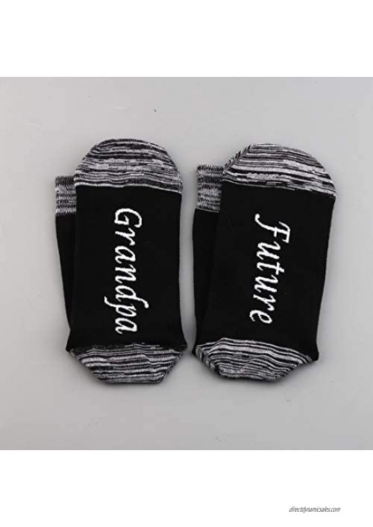 LEVLO New Grandma Grandpa Gift Future Grandpa Grandma Cotton Socks Pregnancy Announcement Socks for Grandma Grandpa To Be