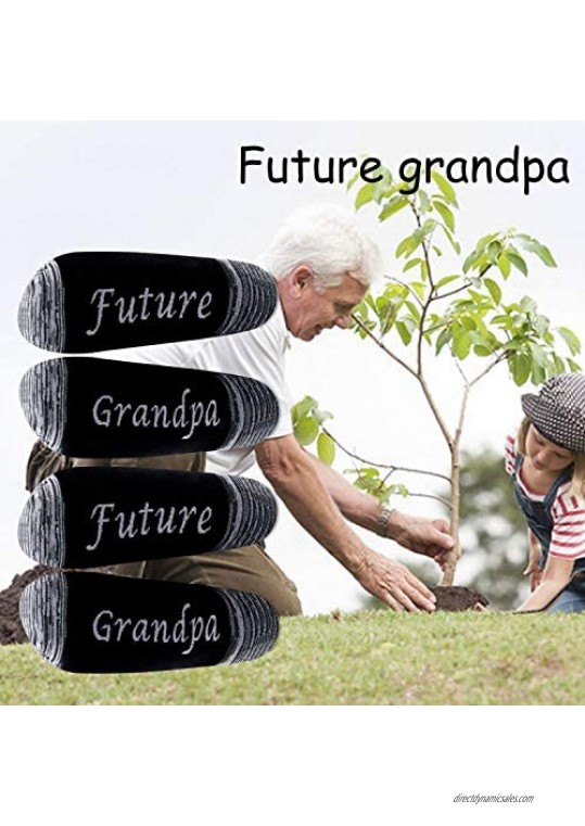 LEVLO New Grandma Grandpa Gift Future Grandpa Grandma Cotton Socks Pregnancy Announcement Socks for Grandma Grandpa To Be