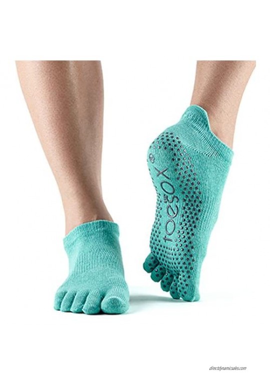 ToeSox Women's Low Rise Full Toe Grip Non-Slip for Ballet  Yoga  Pilates  Barre Toe Socks
