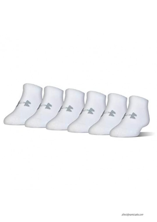 Under Armour Women`s Big Logo No-Show Socks 6 Pack (White(U0224L6-966)/Stealth Medium)