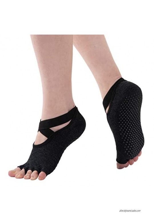 WEANMIX Non Slip Yoga Socks for Women Pilates Grip Socks Toeless Sticky Socks