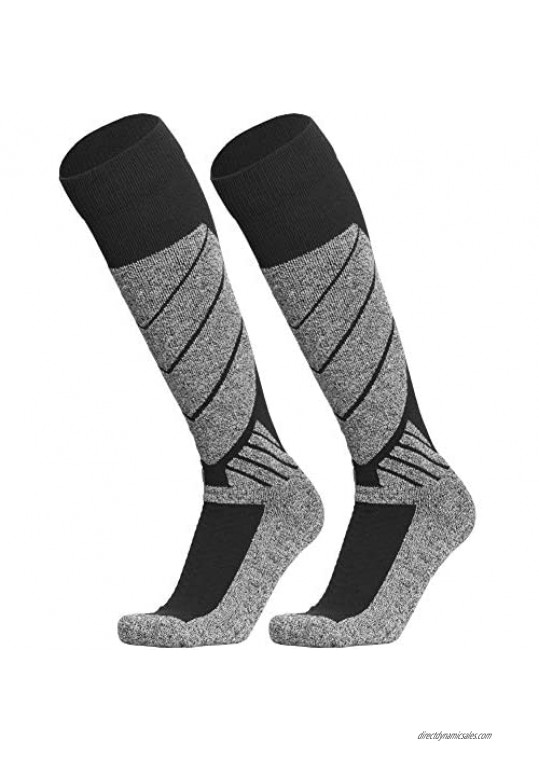 WEIERYA Ski Socks Warm Cotton Sports Outdoor Socks for Winter Skiing Snowboarding Skating Hiking  2 Pairs