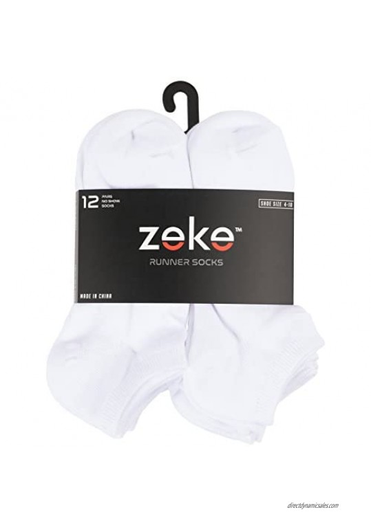 Women's Athletic No Show Running Socks - 12 Pack - by ZEKE