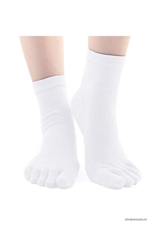 Women's Toe socks Cotton Crew Five Finger Socks For Running Athletic 4 Pack By Sporfits