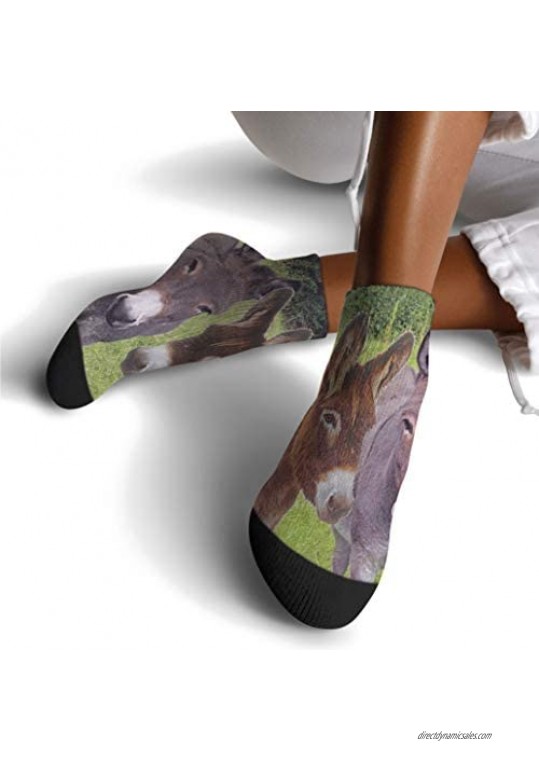 XIdan-die Womens Athletic Crew Socks Animal Donkey Lovely Moisture Wicking Casual Socks