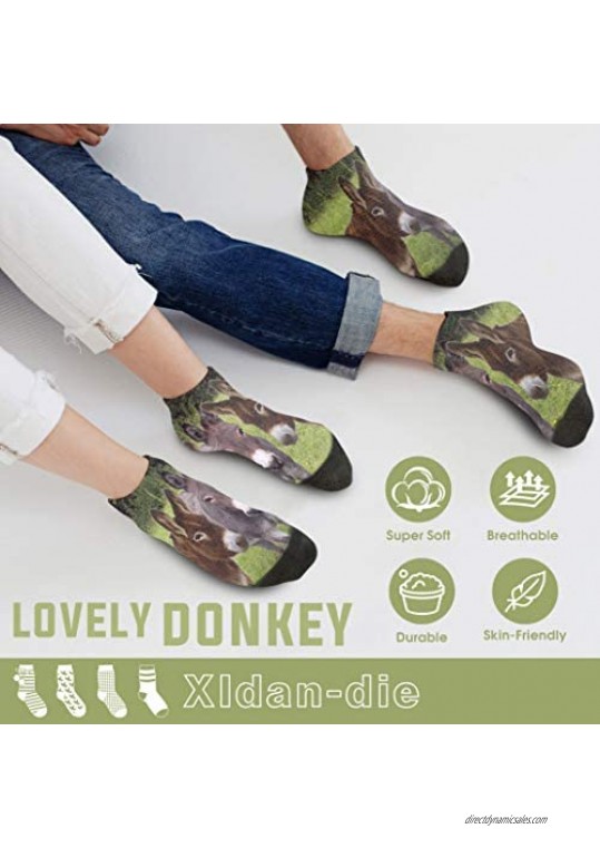 XIdan-die Womens Athletic Crew Socks Animal Donkey Lovely Moisture Wicking Casual Socks