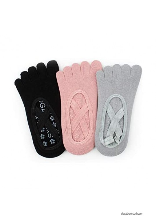 Yoga Five Toe Socks Half Toe Socks For Women Pilates Fitness Dance Indoor Exercises with Anti-Skid Grips