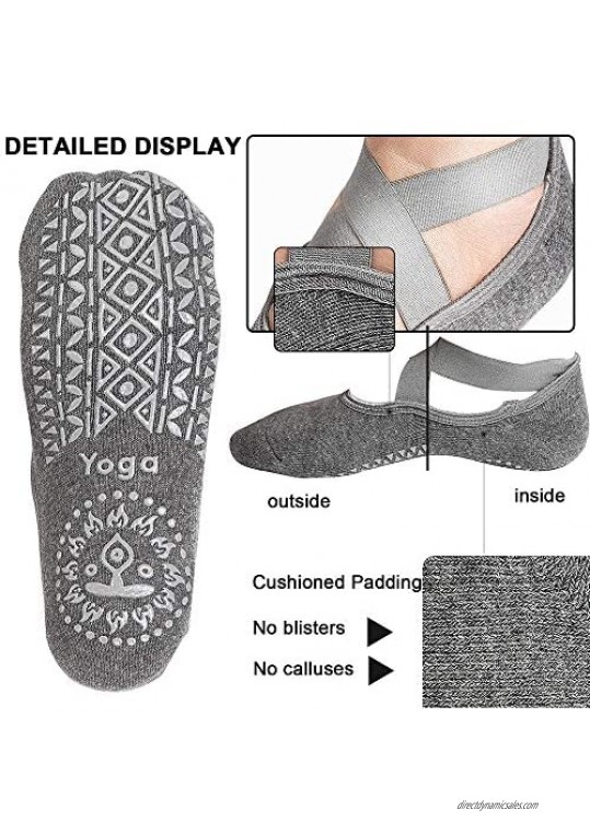 Yoga Socks Pilates Socks Suitable for Women's Non-Slip Grips & Straps Women's Yoga Fitness Dancers' Choice.
