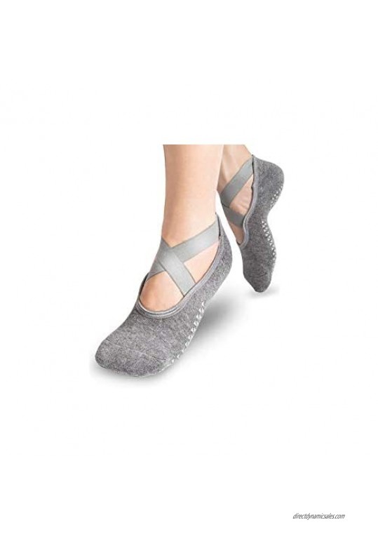 Yoga Socks Pilates Socks Suitable for Women's Non-Slip Grips & Straps Women's Yoga Fitness Dancers' Choice.