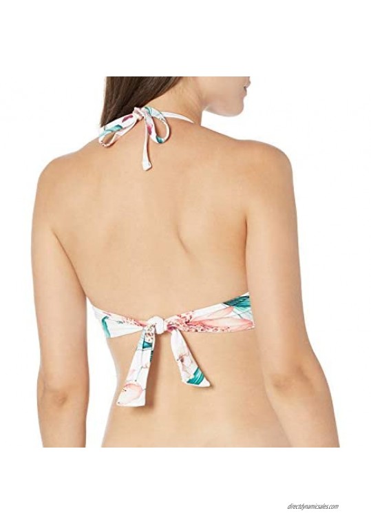 La Blanca Women's Surplice Ruffle Halter Bikini Swimsuit Top