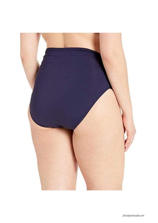Anne Cole Women's Plus-Size High Waist Fold Over Double Lined Bikini Swim Bottom