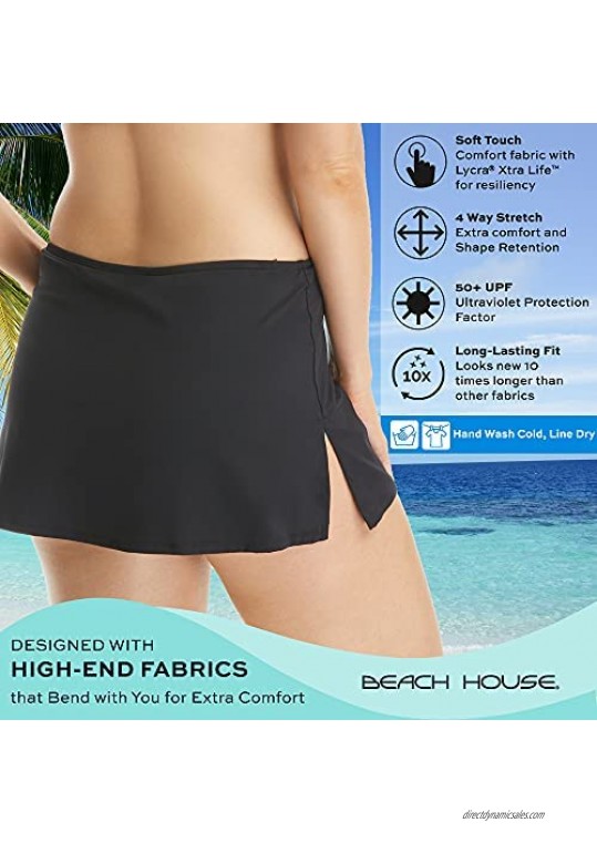 BEACH HOUSE Charlotte Pull On Swim Skirt — Full Coverage Bikini Swimsuit Bottoms