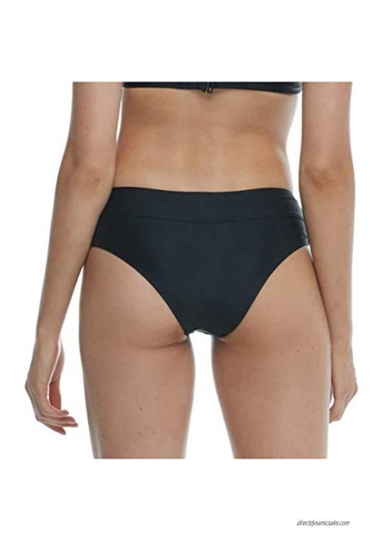 Body Glove Women's Smoothies Hazel Solid Mid Coverage Bikini Bottom Swimsuit