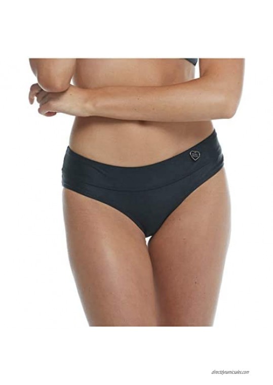 Body Glove Women's Smoothies Hazel Solid Mid Coverage Bikini Bottom Swimsuit