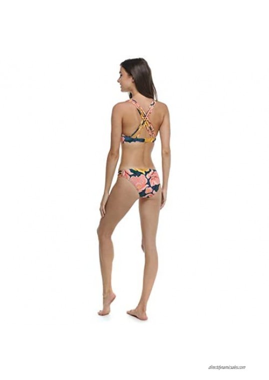 EIDON Women's Updated Low Rider Mid Rise Bikini Bottom Swimsuit with Side Knot Detail