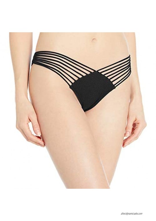 Luli Fama Women's Verano De Rumba Strappy Brazilian Ruched Back Bikini Bottom
