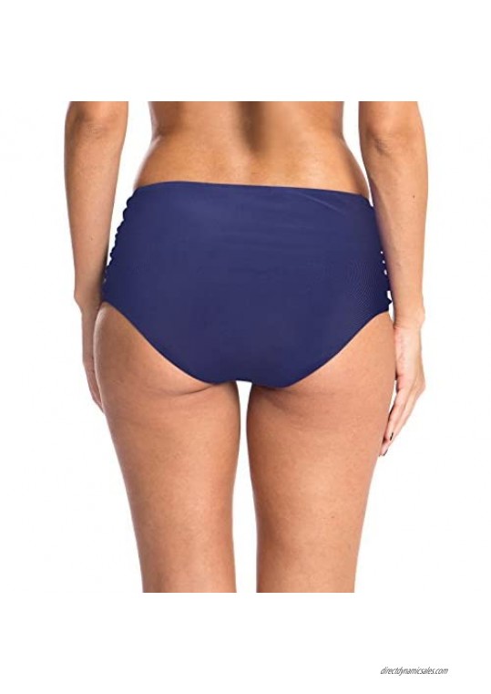 Ocean Blues Women's Swim Standard Ruched Midrise Bikini Bottom