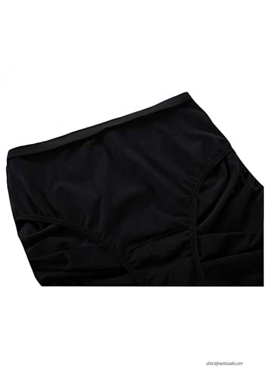 Septangle Women Swim Dress Bikini Bottom Shirred Ruffle Swim Skirt Bathing Suit Bottoms
