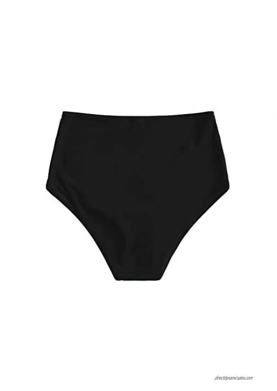 SheIn Women's High Waisted Swimsuit Bikini Bottoms Tummy Control Tankini Swim Briefs