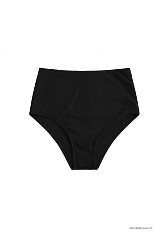 SheIn Women's High Waisted Swimsuit Bikini Bottoms Tummy Control Tankini Swim Briefs